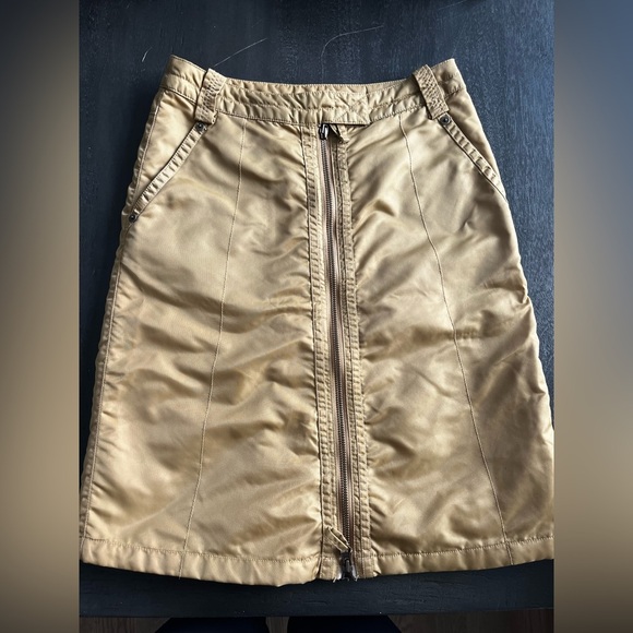 JNBY Gold Skirt Full Front Zip Size 160 Pockets Vintage Y2K - Picture 13 of 13